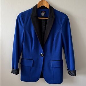 Jules & Leopold Royal Blue Blazer with Black Accents